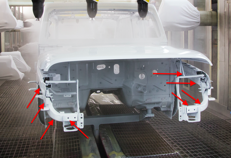 The Jeep Gladiator’s hydroformed rails limited how wide the cooling module could be.